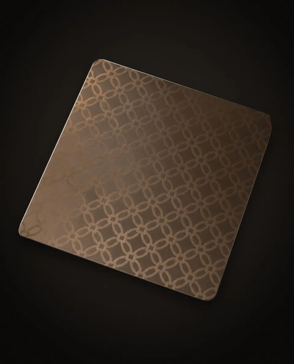 Bronze Etched stainless steel sheet